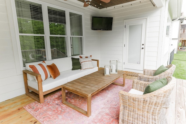 9405 Peppy Branch Trl, Apison, TN 37302 - view of patio featuring a ceiling fan and outdoor lounge area