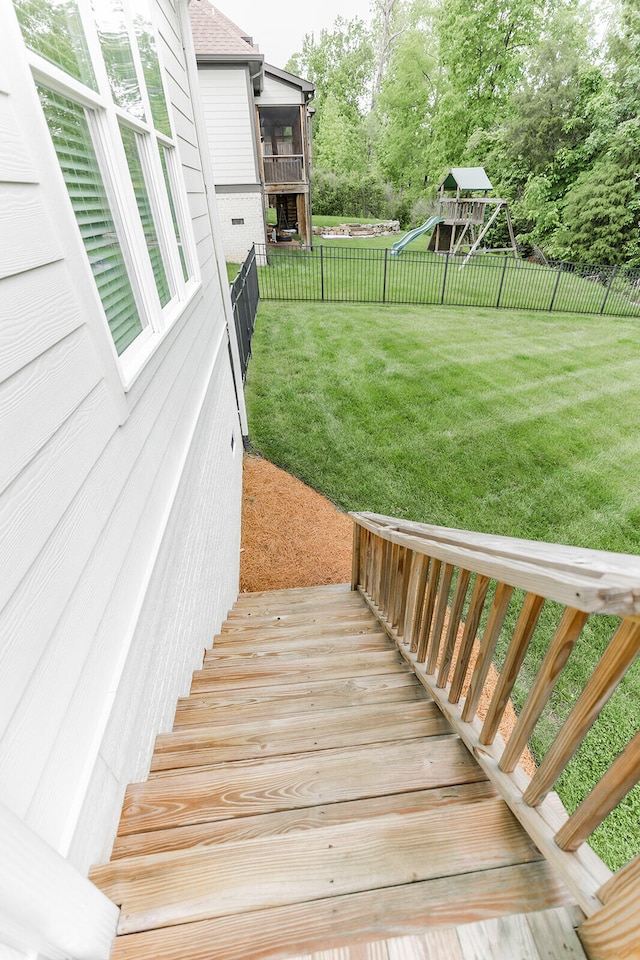 9405 Peppy Branch Trl, Apison, TN 37302 - stairs with view of wooded area