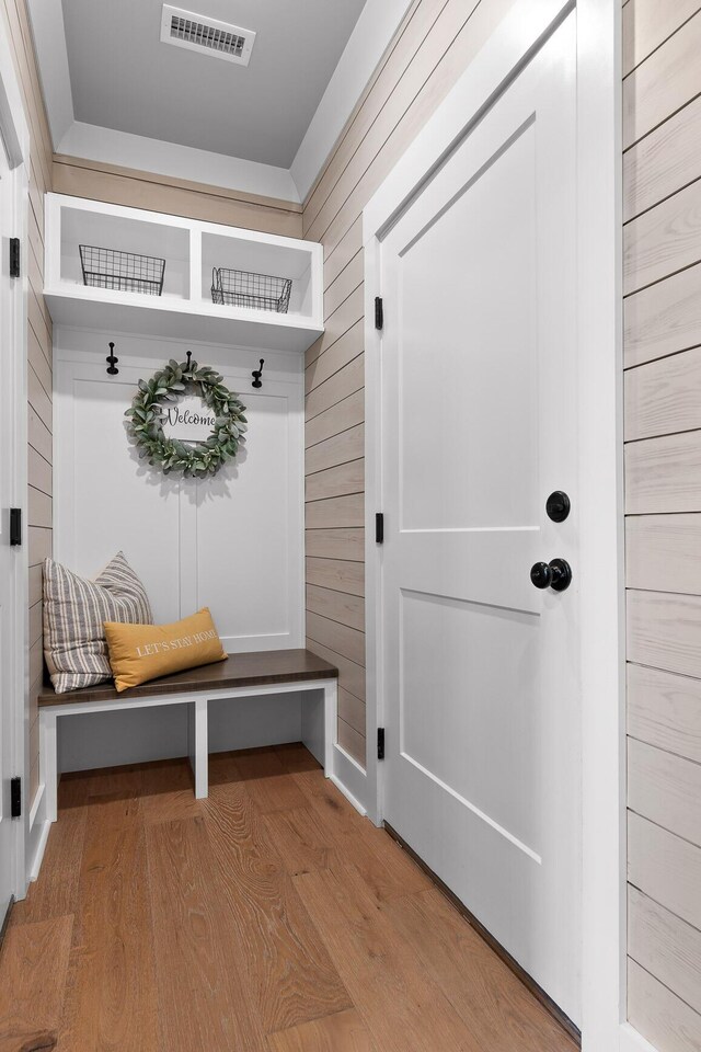 mudroom featuring wood finished floors