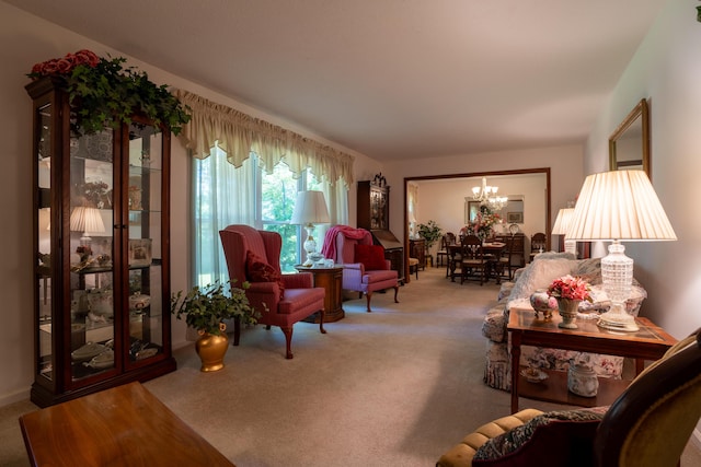 1106 Browns Ferry Rd, Chattanooga, TN 37419 - living room featuring carpet and a chandelier