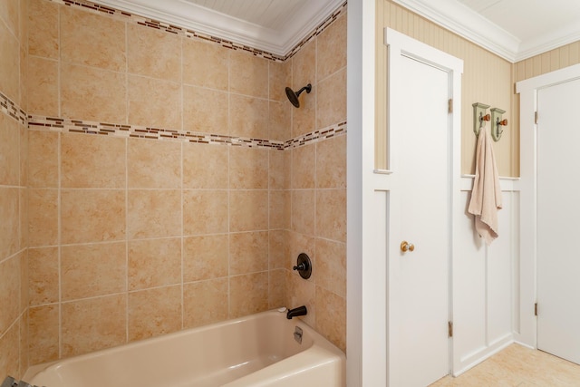 1616 Crappie Cir, Soddy Daisy, TN 37379 - bathroom featuring ornamental molding and shower / washtub combination