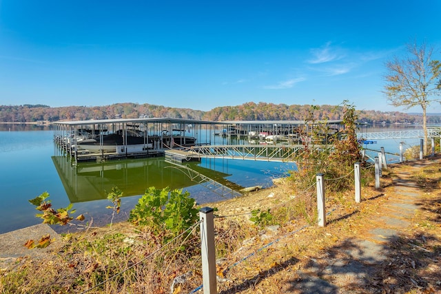 1616 Crappie Cir, Soddy Daisy, TN 37379 - dock featuring a water view and boat lift