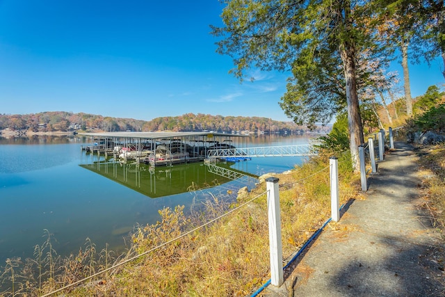 1616 Crappie Cir, Soddy Daisy, TN 37379 - dock area with a water view and a forest view