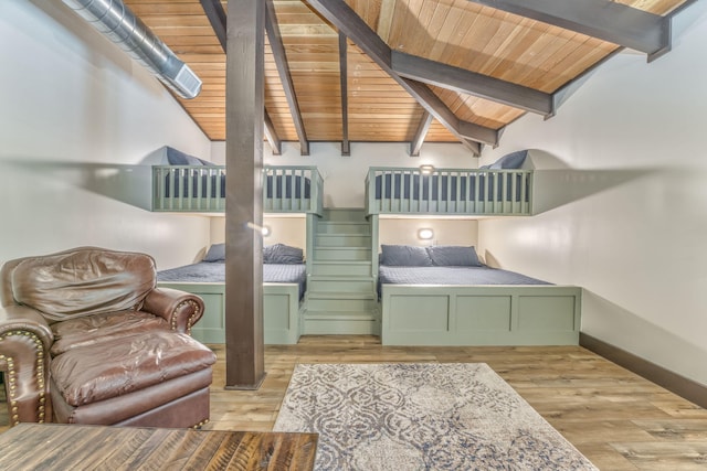 1301 W Morton Dr, Dalton, GA 30720 - bedroom with wooden ceiling, wood finished floors, and baseboards