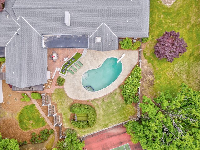 1301 W Morton Dr, Dalton, GA 30720 - drone / aerial view of a pool