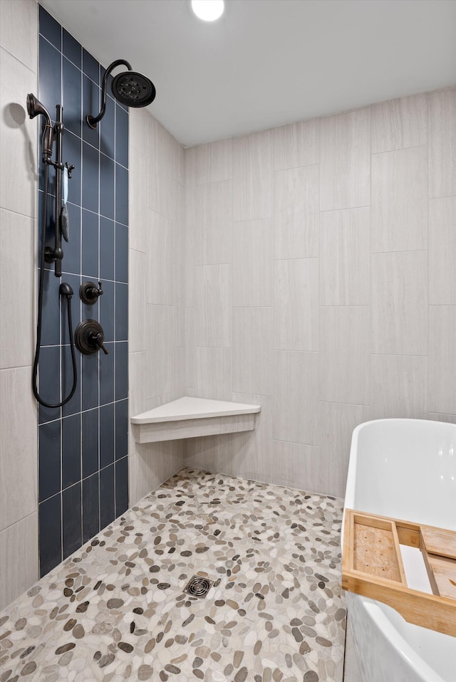 1123 Ridgeleigh Cir, Dalton, GA 30720 - full bathroom featuring a tile shower and tile walls