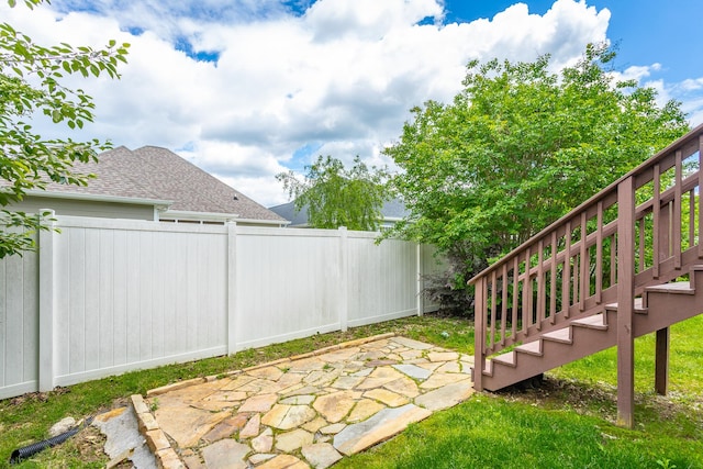 7817 Legacy Park Ct, Chattanooga, TN 37421 - view of yard with fence, a patio, and stairway
