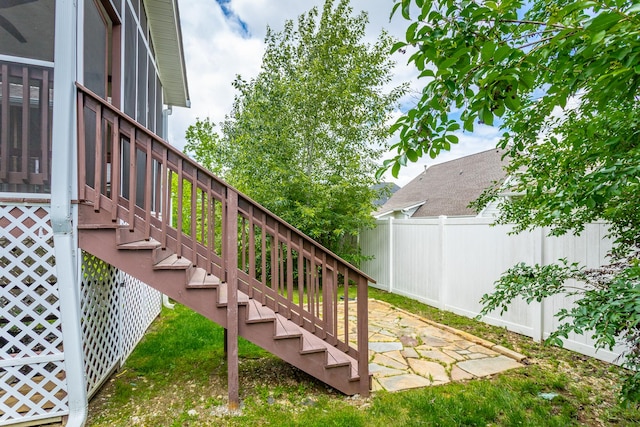 7817 Legacy Park Ct, Chattanooga, TN 37421 - view of yard featuring stairway, a patio, and fence