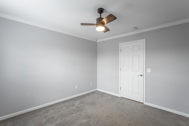 7817 Legacy Park Ct, Chattanooga, TN 37421 - carpeted empty room featuring ceiling fan, baseboards, and ornamental molding