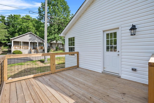 deck featuring a porch