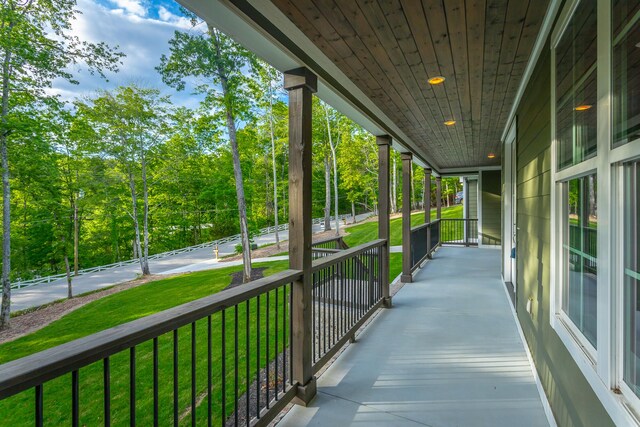 11570 Armstrong Rd, Soddy Daisy, TN 37379 - wooden terrace with a porch and a lawn