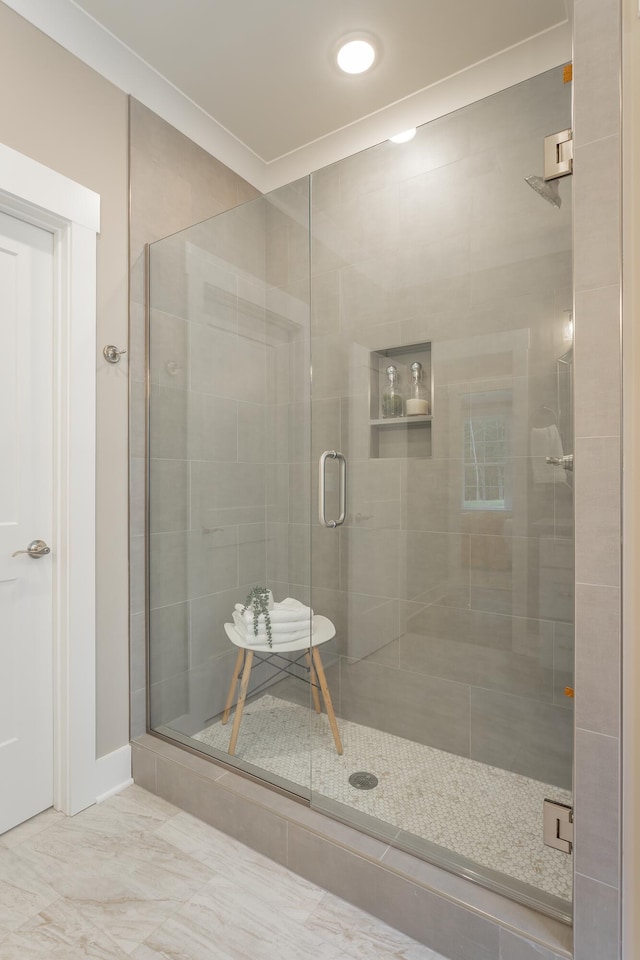 11570 Armstrong Rd, Soddy Daisy, TN 37379 - bathroom with a stall shower and baseboards