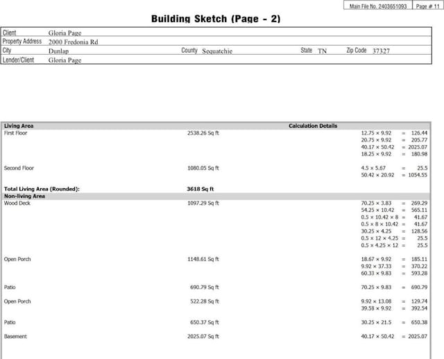 view of a calculations document
