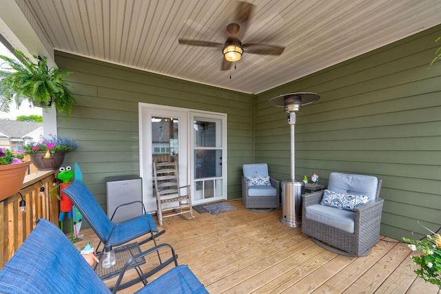 231 Winchester Dr, Rossville, GA 30741 - wooden deck featuring a ceiling fan