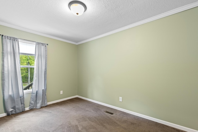 201 County Line Rd, Signal Mountain, TN 37377 - spare room featuring crown molding, baseboards, a textured ceiling, and carpet flooring