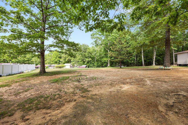 view of yard featuring fence
