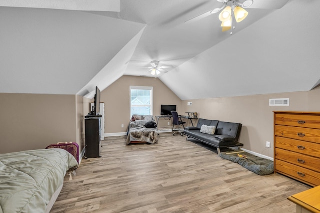 2123 Sargent Quick Dr, Chattanooga, TN 37421 - bedroom with wood finished floors, lofted ceiling, and ceiling fan