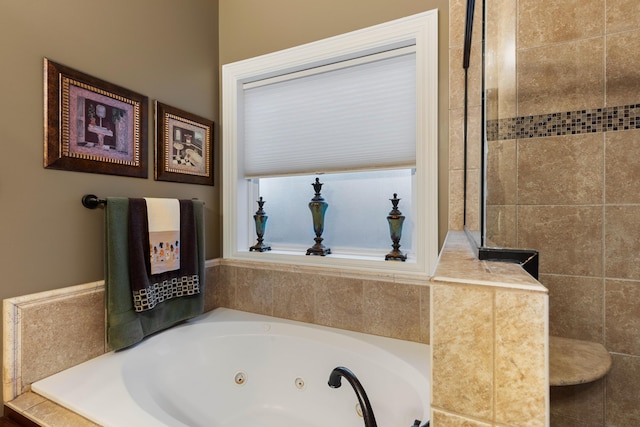 8802 Mckenzie Farm Dr, Ooltewah, TN 37363 - full bath featuring a tub with jets and tiled shower