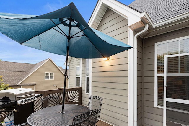 8802 Mckenzie Farm Dr, Ooltewah, TN 37363 - wooden terrace featuring outdoor dining area and a grill