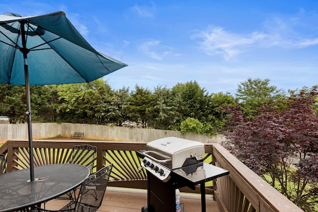 8802 Mckenzie Farm Dr, Ooltewah, TN 37363 - wooden deck featuring outdoor dining area and grilling area