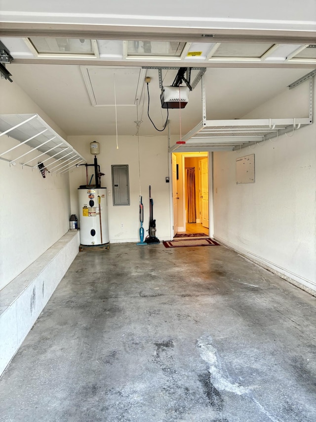1501 Applebrook Dr, Rossville, GA 30741 - garage with water heater, a garage door opener, and electric panel