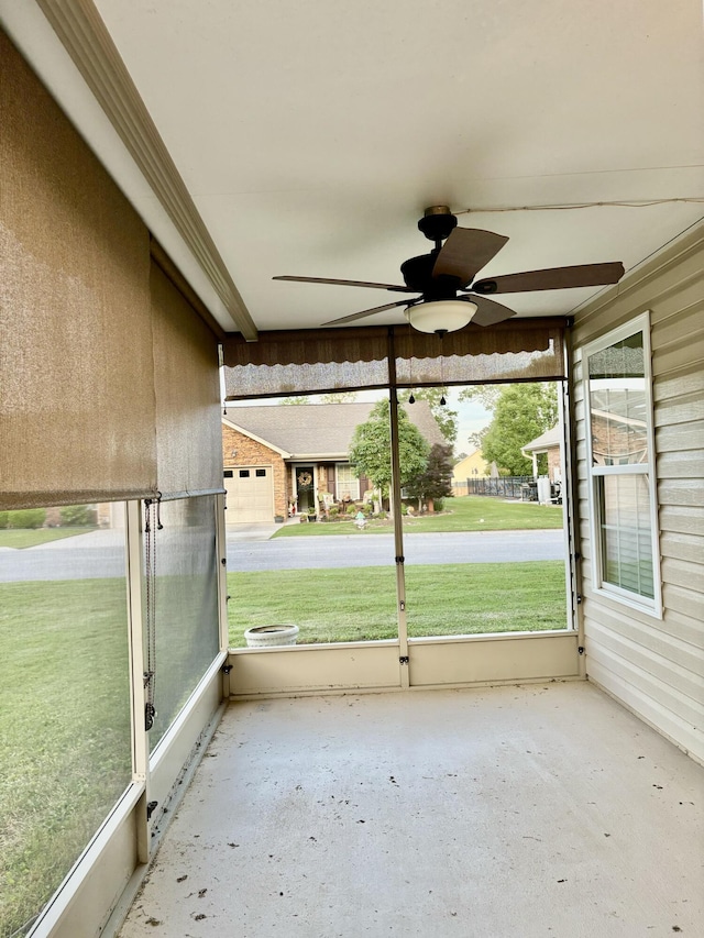1501 Applebrook Dr, Rossville, GA 30741 - unfurnished sunroom featuring a ceiling fan