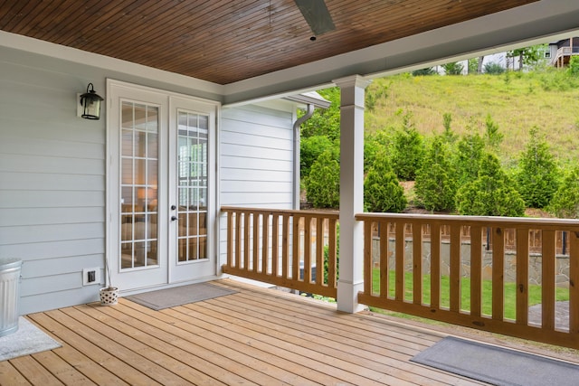 1328 Carrington Way, Chattanooga, TN 37405 - wooden terrace featuring a ceiling fan and french doors