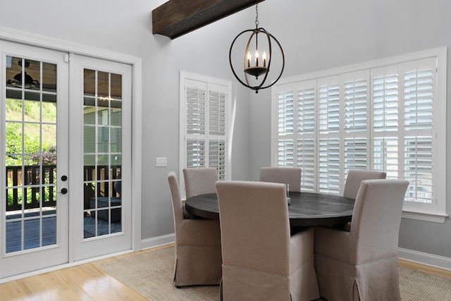 1328 Carrington Way, Chattanooga, TN 37405 - dining space featuring a chandelier, wood finished floors, and baseboards