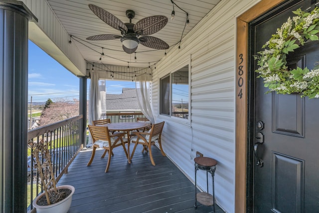 3804 Northview Ave, Chattanooga, TN 37412 - deck featuring ceiling fan and outdoor dining space
