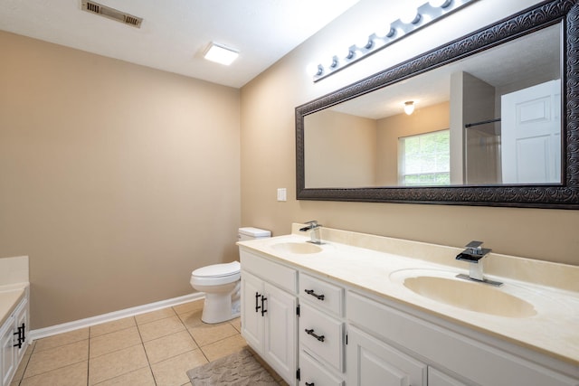 14 Castleview Ct, Ringgold, GA 30736 - full bathroom featuring toilet, baseboards, tile patterned floors, and double vanity