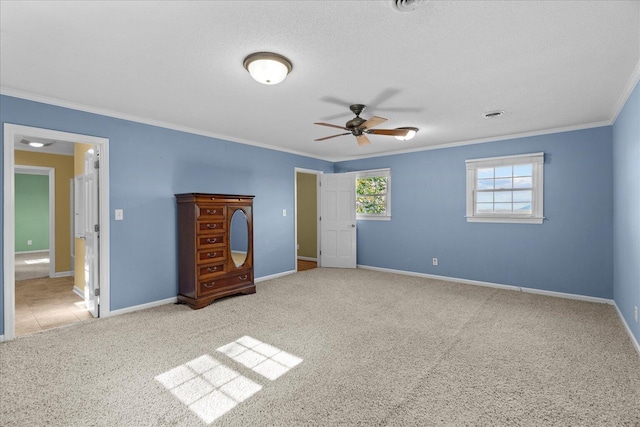 1578 Old Ringgold Rd, Rocky Face, GA 30740 - unfurnished bedroom with ornamental molding, carpet flooring, baseboards, and a textured ceiling