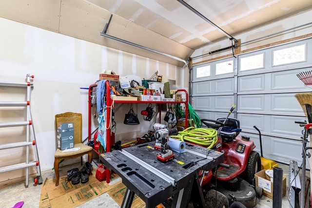 view of garage