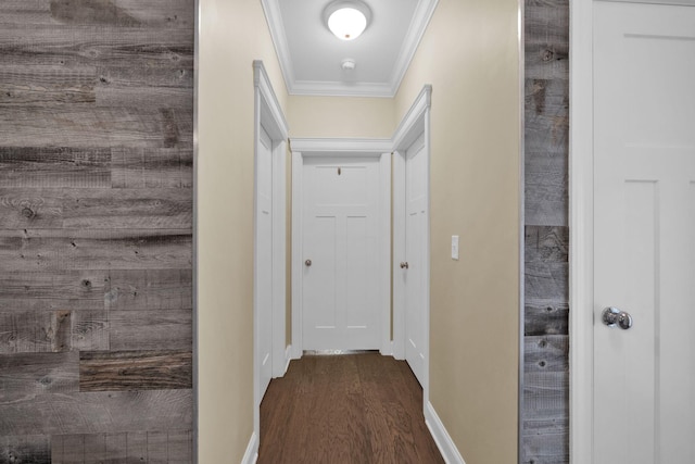 7310 Huntley Ln, Chattanooga, TN 37421 - hall with ornamental molding and dark wood-type flooring