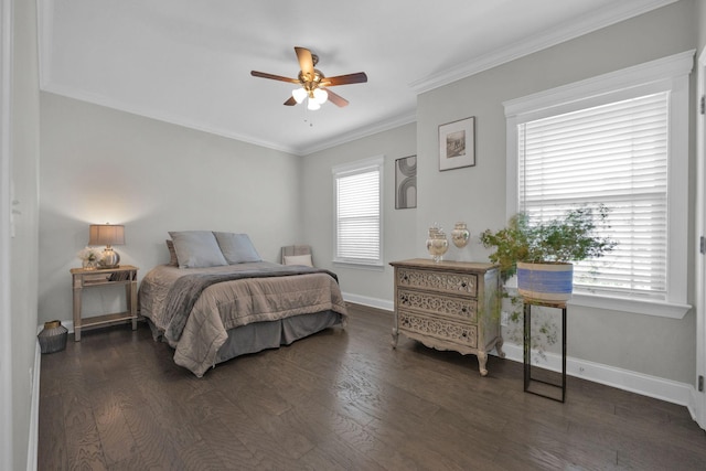 7310 Huntley Ln, Chattanooga, TN 37421 - bedroom featuring wood finished floors, crown molding, and ceiling fan