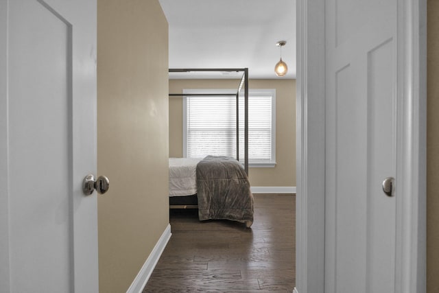 7310 Huntley Ln, Chattanooga, TN 37421 - hallway with baseboards and dark wood finished floors