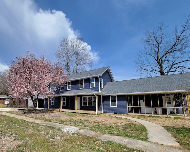 410 Cherry St, Dunlap, TN 37327 - view of front of property with a sunroom and roof with shingles