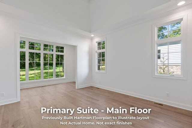 3070 Galena Cir Unit 830, Chattanooga, TN 37419 - empty room featuring ornamental molding, baseboards, wood finished floors, and recessed lighting