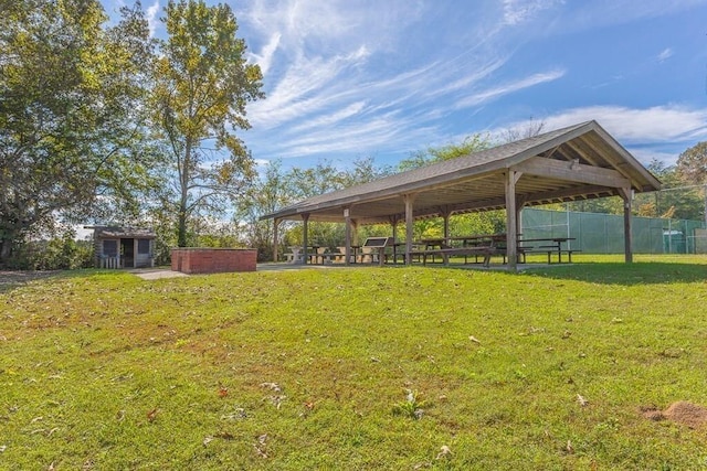 view of community with a gazebo