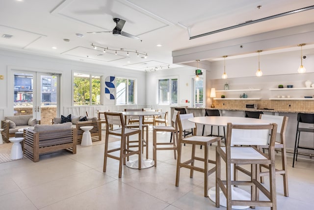 200 Manufacturers Rd Apt 339, Chattanooga, TN 37405 - dining space featuring ceiling fan and french doors