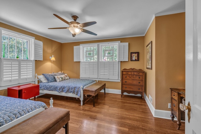 122 Hilltop Dr, Chattanooga, TN 37411 - bedroom featuring multiple windows, wood finished floors, ornamental molding, and baseboards