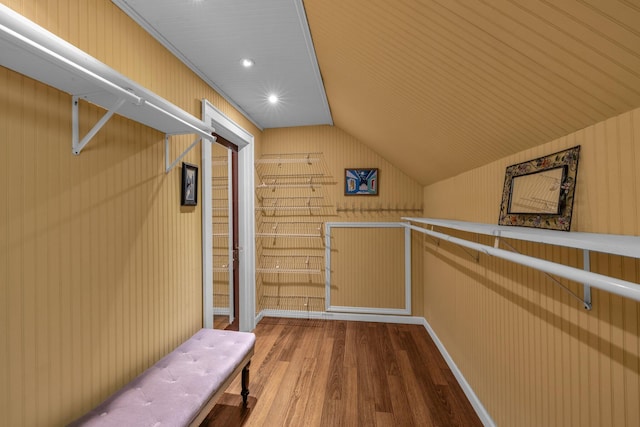122 Hilltop Dr, Chattanooga, TN 37411 - walk in closet featuring lofted ceiling and wood finished floors