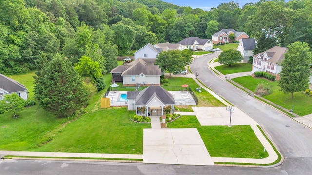 8369 Shadetree Ln, Ooltewah, TN 37363 - aerial perspective of suburban area featuring a heavily wooded area