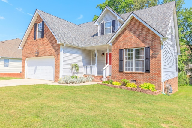 8369 Shadetree Ln, Ooltewah, TN 37363 - traditional-style home with roof with shingles, a front lawn, driveway, and brick siding