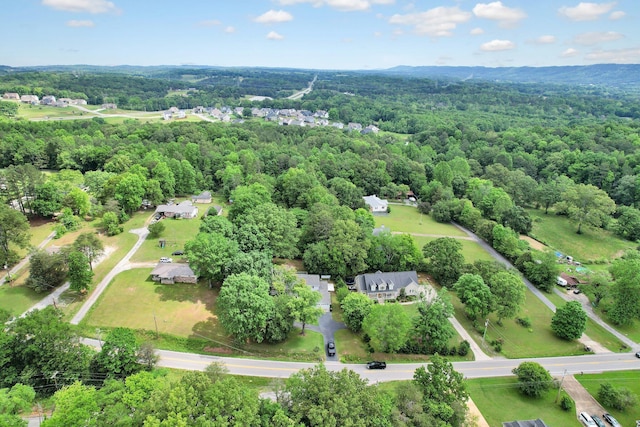 drone / aerial view of a heavily wooded area