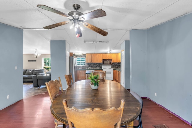 3250 Rolling Meadows Rd NW, Dalton, GA 30721 - dining area with wood finished floors and ceiling fan