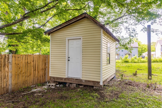 view of shed