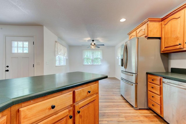 5040 Dellwood Dr, Rossville, GA 30741 - kitchen with appliances with stainless steel finishes, dark countertops, plenty of natural light, and recessed lighting