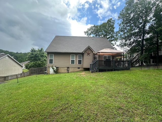 6180 Oilskin Dr, Ooltewah, TN 37363 - rear view of property with a gazebo and crawl space