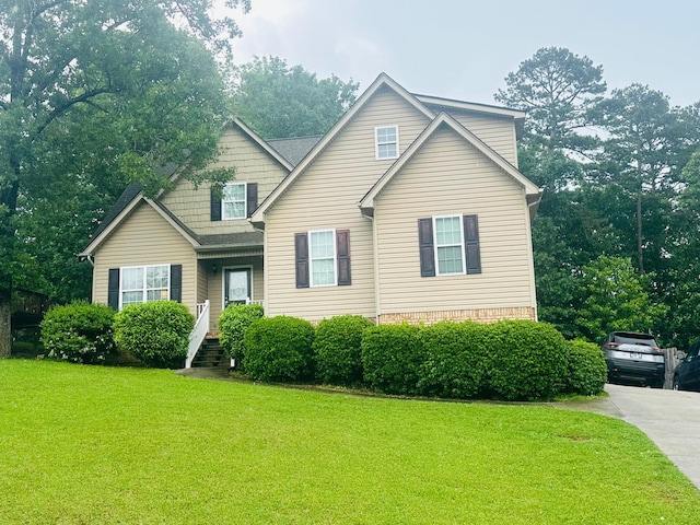 6180 Oilskin Dr, Ooltewah, TN 37363 - view of front of home with a front yard and driveway