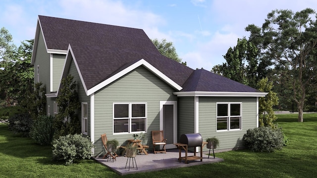 322 Fox Gap Ln, Hixson, TN 37343 - rear view of property featuring roof with shingles, a patio area, and a yard